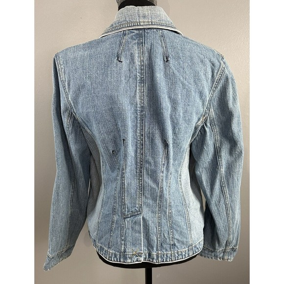 Nine &Co  by Nine West Women’s 12 Light Wash Blue Denim Jacket Embroider Pocket - Picture 4 of 7
